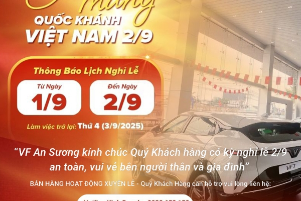 THÔNG BÁO LỊCH NGHỈ LỄ 2/9