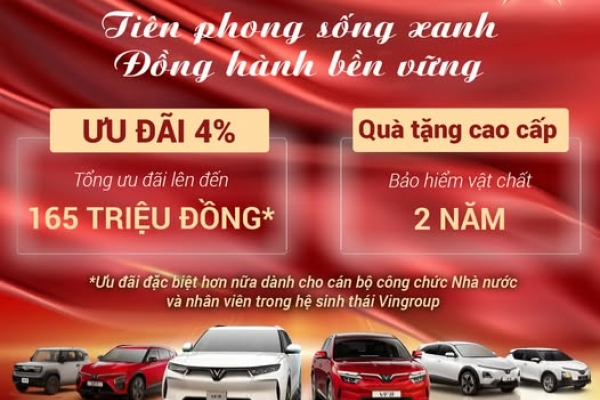 VinFast VF An Sương tung ưu đãi lên đến 165 triệu đồng cùng quà tặng bảo hiểm 2 năm