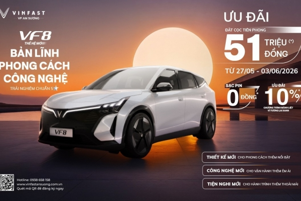 8 NGÀY VÀNG ĐẶT CỌC VF 8 THẾ HỆ MỚI VỚI ƯU ĐÃI HẤP DẪN